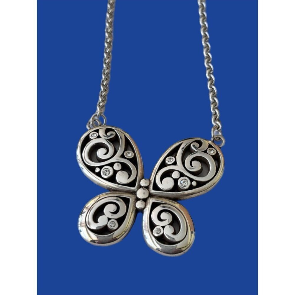 Brighton Contempo Butterfly Necklace Silver Tone Women 18"